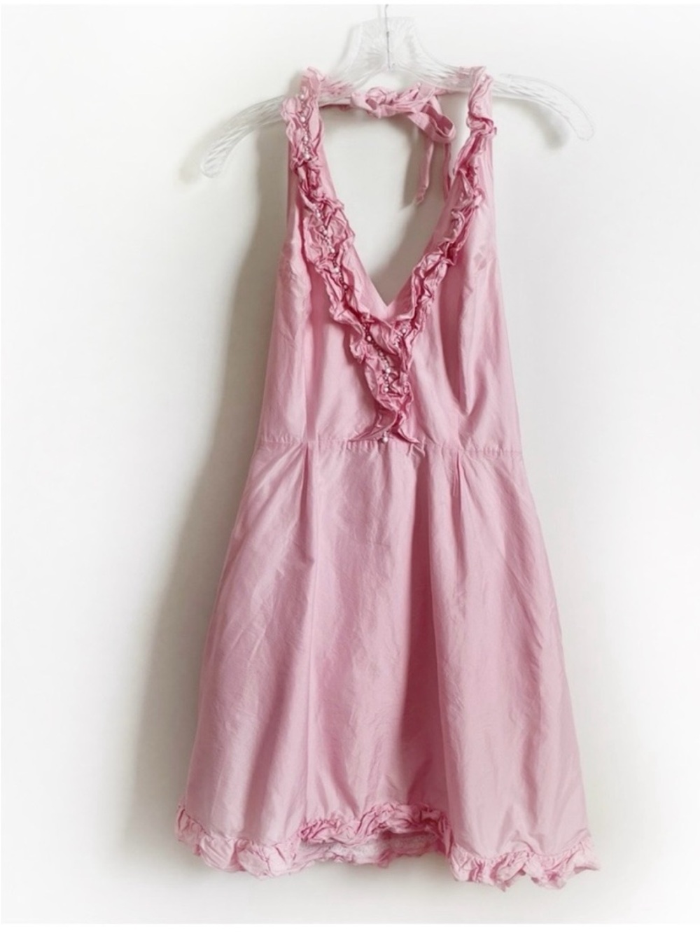 Lilly Pulitzer Pink Ruffled Backless Halter Dress